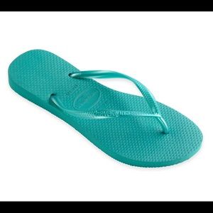 Havainas Teal Slim Thong Sandals- US: 6M/ (37-38)